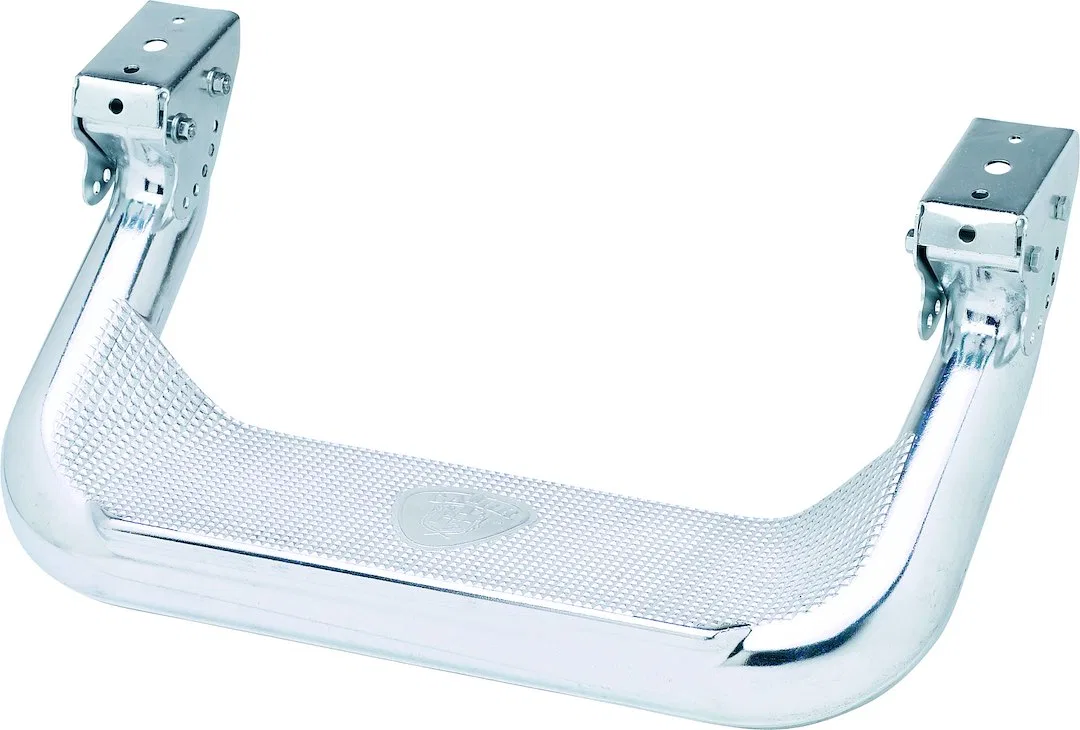 126332 – CARR Truck Step, Cab Mount Multi-Fit Set Of 2 Flat Step Non-Extendable Stationary Polished Aluminum